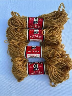 Vintage ! Heavy Rug Yarn in Antique Gold color- matching dye lots!